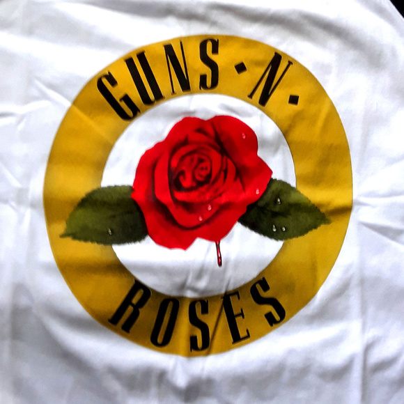 Guns N Roses Logo metal rock Raglan Official T-Shirt L NWT - Picture 2 of 3